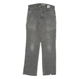 CARHARTT Mens Grey Cotton Blend Regular Fit Straight Leg Trousers W32 L32