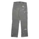 CARHARTT Mens Grey Cotton Blend Regular Fit Straight Leg Trousers W32 L32