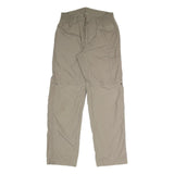 Mens Relaxed Fit Beige Polyester Blend Zip Trousers W30 L31 Utility Pocket