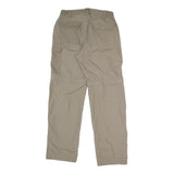 Mens Relaxed Fit Beige Polyester Blend Zip Trousers W30 L31 Utility Pocket