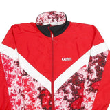 DESSE SPORTS Mens Red & White Sports Nylon Jacket M Zip Retro Pixel Pattern