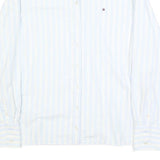 TOMMY HILFIGER Womens White & Pale Yellow Striped Shirt XL Button Front Cotton