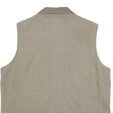 MIAN Mens Beige Utility Jacket XL Polyester Blend Zip Pockets Outdoor Vest