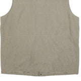 MIAN Mens Beige Utility Jacket XL Polyester Blend Zip Pockets Outdoor Vest