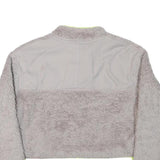 NIKE Womens Grey & Neon Yellow Fleece Zip Jacket M Polyester Blend Cropped