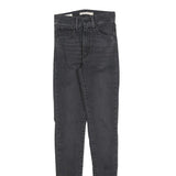 LEVI'S Womens Jeans Black Slim Skinny Denim Light W24 L32 Stylish Zip Closure