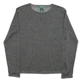 LAUREN RALPH LAUREN Womens Grey Basic Top Long Sleeve Crew Neck Plain S