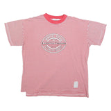 WHITE STAG Womens Red & White Stripe Graphic T-Shirt L Short Sleeve Crew Neck