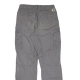 CARHARTT Mens Cotton Grey Regular Fit Straight Leg Trousers W34 L34 Workwear