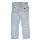 CARHARTT Mens Jeans Blue Regular Straight Denim Light W32 L27 Workwear Zip Fly