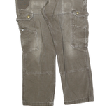 CARHARTT Mens Cotton Blend Brown Relaxed Fit Cargo Trousers W34 L30 Workwear