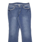FADED GLORY Womens Blue Regular Fit Straight Denim Light Wash Jeans W32 L32