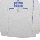NFL Mens Grey Colts Peyton Manning Long Sleeve Crew Neck Football T-Shirt M