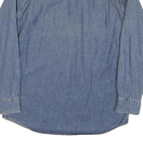 DENVER HAYES Mens Blue Denim Shirt S Cotton Blend Casual Long Sleeve