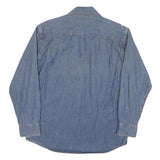 DENVER HAYES Mens Blue Denim Shirt S Cotton Blend Casual Long Sleeve