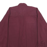 BASIC OPTIONS Mens Maroon Cotton Shirt L Classic Button-Down Long Sleeve Casual