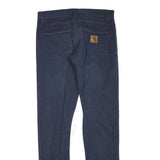CARHARTT Womens Jeans Navy Blue Regular Straight Denim Woven W32 L34 Zip Cotton