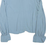 ZARA Womens Blue Shirt Long Sleeve Point Collar Plain L Lightweight