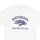 PORT & COMPANY Mens White Nevada Graphic T-Shirt L Short Sleeve Crew Neck