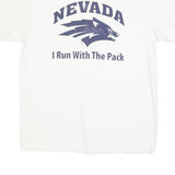 PORT & COMPANY Mens White Nevada Graphic T-Shirt L Short Sleeve Crew Neck