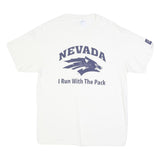 PORT & COMPANY Mens White Nevada Graphic T-Shirt L Short Sleeve Crew Neck