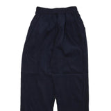 Womens Cotton Blend Navy Relaxed Straight Leg Trousers W22 L26 Comfortable