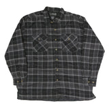BTC Mens Black Grey Check Button Cotton Blend Casual Jacket L Shirt Style