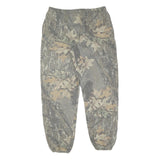 JERZEES Mens Joggers Green Camouflage XL W34 L32 Cotton Blend Relaxed Tapered