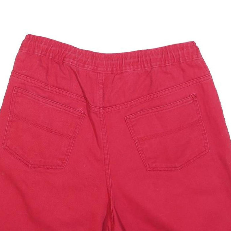 BASIC EDITIONS Womens Shorts Red Cotton Blend Casual S W28 Drawstring Pocket