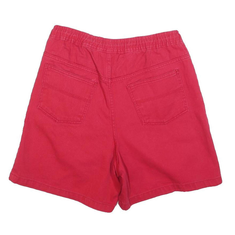 BASIC EDITIONS Womens Shorts Red Cotton Blend Casual S W28 Drawstring Pocket