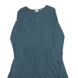 FAT FACE Womens Blue & White Polka Dot Day Dress Cotton Blend Long Sleeve UK 10