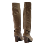 SCHOLL High Boots Beige Leather Womens UK 6