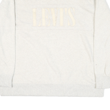 LEVI'S Womens Cream Jumper Pullover Plain Crew Neck Basic Knit XL Lightweight