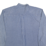 DISNEY Mens Blue Check Cotton Blend Shirt L Mickey Mouse Embroidered Pocket