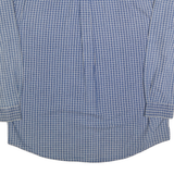 DISNEY Mens Blue Check Cotton Blend Shirt L Mickey Mouse Embroidered Pocket