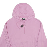 NIKE Womens Pink Cropped Hoodie L Nike Air Swoosh Graphic Pullover