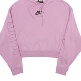 NIKE Womens Pink Cropped Hoodie L Nike Air Swoosh Graphic Pullover