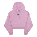 NIKE Womens Pink Cropped Hoodie L Nike Air Swoosh Graphic Pullover