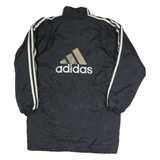 ADIDAS Mens Black & White Athletic Zip Jacket M Polyester Sportswear Track
