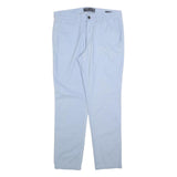 ANGELO LITRICO Mens Cotton Blend Light Blue Slim Slim Leg Trousers W34 L30