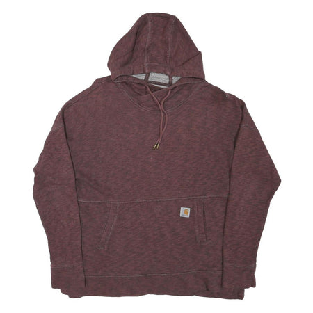 CARHARTT Womens Maroon Hoodie M Cotton Blend Pullover Casual Sweatshirt