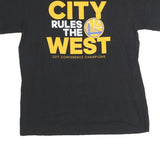 ADIDAS Mens Black The City Rules The West Graphic T-Shirt L Short Sleeve Crew