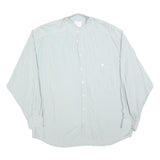 CARLOFF Mens Blue Plain Shirt L Long Sleeve Button Casual Polyester Blend