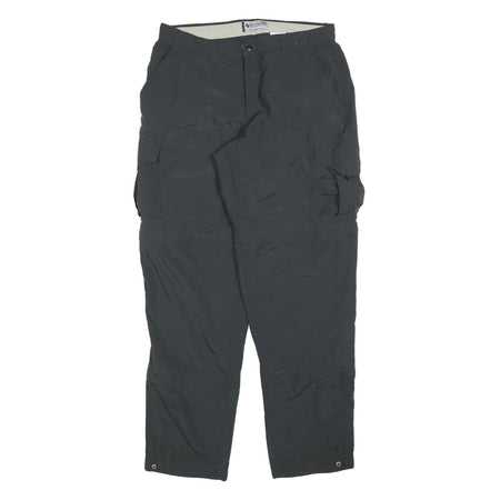 COLUMBIA Mens Polyester Relaxed Black Cargo Zip Trousers W34 L34 Outdoor