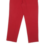 TOMMY HILFIGER Womens Cotton Blend Red Regular Straight Trousers W32 L27 Zip