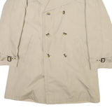 Womens Beige Cotton Blend Classic Jacket L Button Front Plain Stylish