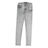 SINSAY Womens Slim Grey Denim Jeans Cotton Blend Zip W26 L27 Acid Wash Skinny