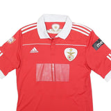 ADIDAS Mens Red Football Shirt M Short Sleeve Collared Feher 29 Print