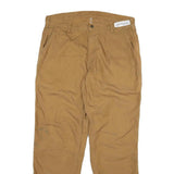 CARHARTT Mens Cotton Blend Beige Regular Fit Straight Leg Trousers W36 L32