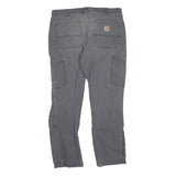 CARHARTT Mens Grey Denim Cotton Blend Regular Fit Straight Leg Jeans W36 L30